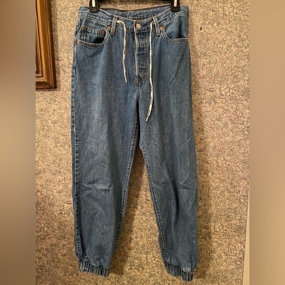 Levi's Blue Denim Boyfriend Jogger Jeans